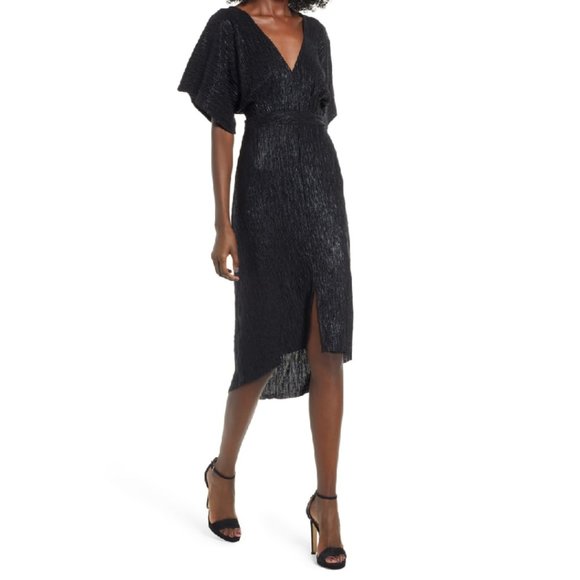 Astr Dresses & Skirts - ASTR THE LABEL Black V Neck High Low Hem Dress